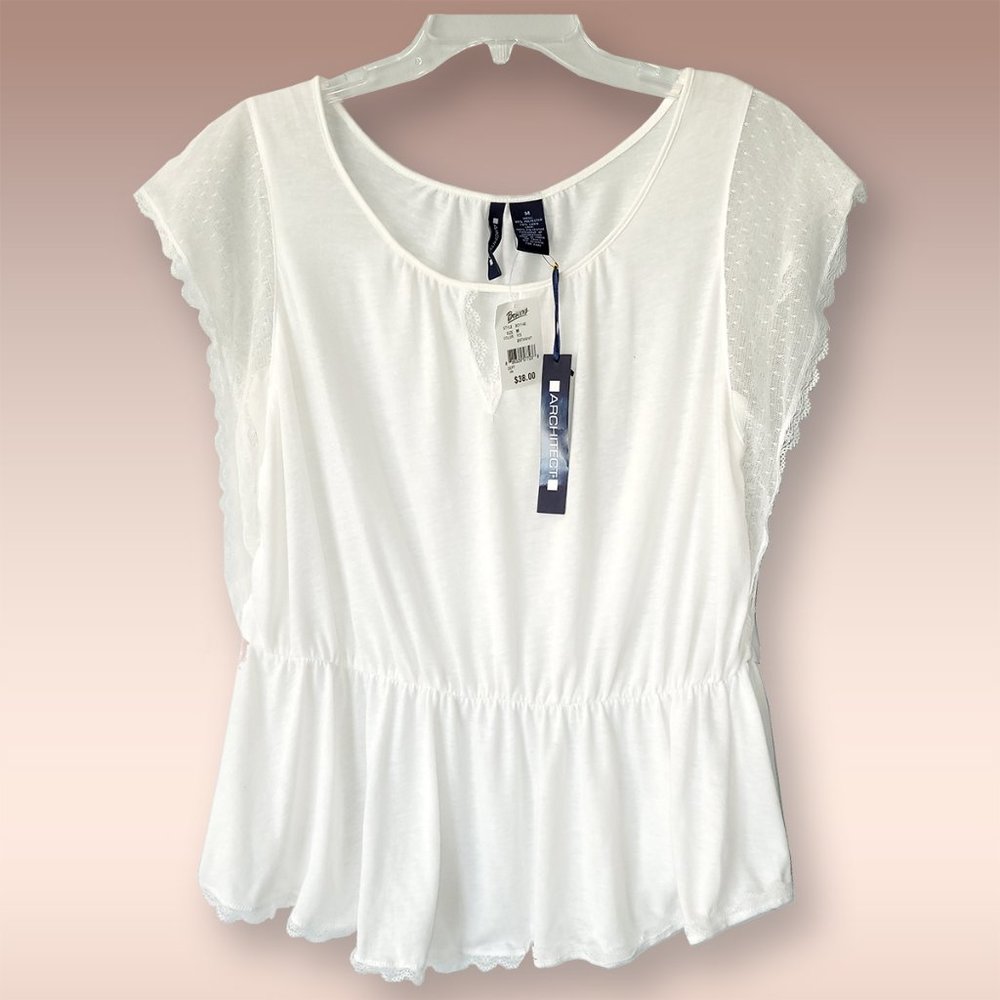 Peplum Top with Lace Sleeves